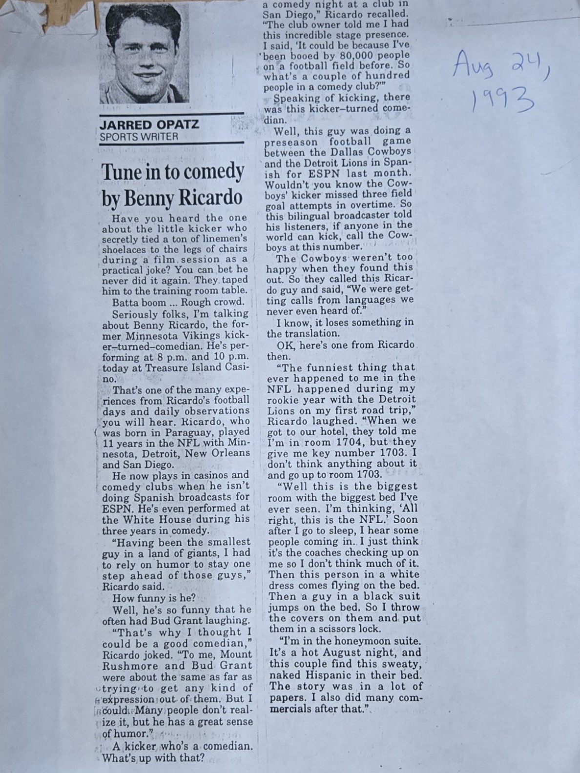 Benny Ricardo article